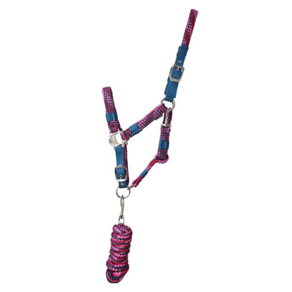 (ハイ) Hy 馬用 調節可能 ヘッドカラー リードロープ付き 乗馬 馬具 ホースライディング BZ...