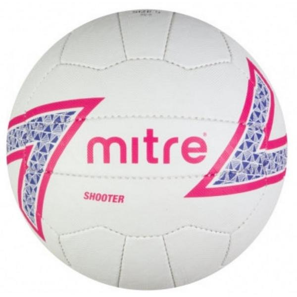 (マイター) Mitre Shooter ロゴ ネットボール ボール CS1364 (ホワイト/ピン...