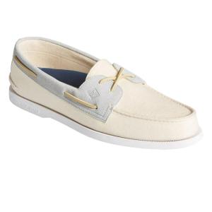 (スペリー) Sperry メンズ Seacycled Bahama II デッキシューズ スエード 紳士靴 スリッポン シューズ FS9973 (ナチュラル｜pertemba