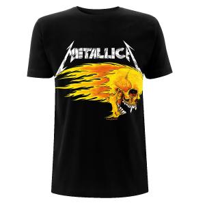 (メタリカ) Metallica オフィシャル商品 ユニセックス Flaming Skull Tour ´94 Tシャツ 半袖 トップス HE1771 (ブラック)｜pertemba