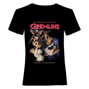 (グレムリン) Gremlins オフィシャル商品 ユニセックス オマージュ Tシャツ 半袖 トップス HE270 (ブラック)｜pertemba