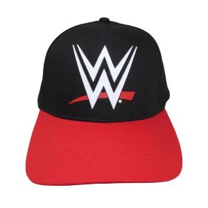 WWE オフィシャル商品 ロゴ スナップバック キャップ HE545 (ブラック/レッド)｜pertemba