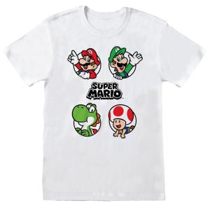 (スーパーマリオブラザーズ) Super Mario オフィシャル商品 ユニセックス キャラクター 半袖 Tシャツ HE734 (ホワイ