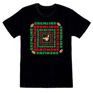 (グレムリン) Gremlins オフィシャル商品 ユニセックス ロゴ 半袖 Tシャツ HE788 (ブラック/グリーン/レッド)