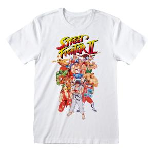 (ストリート・ファイター) Street Fighter オフィシャル商品 ユニセックス プリント 半袖 Tシャツ HE802 (ホワイト)