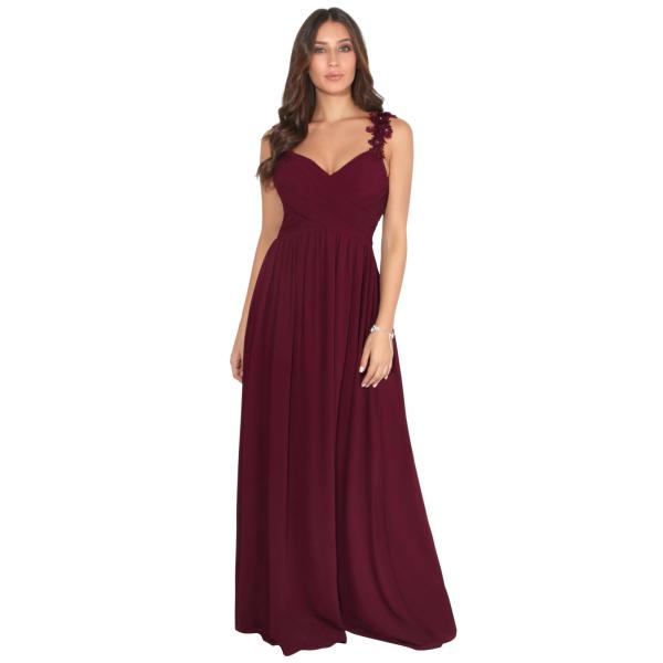 (クリスプ) Krisp レディース フラワー シフォン マキシドレス パーティー ロングドレス K...