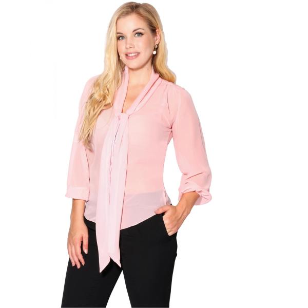 (クリスプ) Krisp レディース リボンつき シフォン ブラウス トップス KP199 (ベビー...