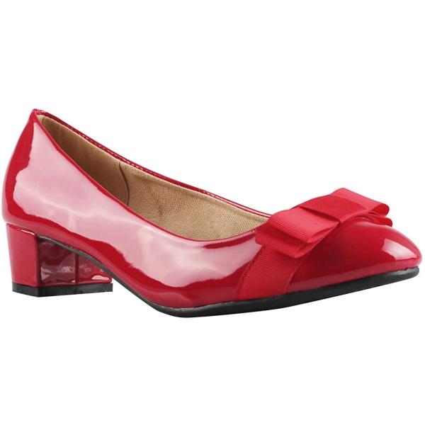 (クリスプ) Krisp レディース ボウ付き ローヒール パンプス 婦人靴 ラウンドトウ シューズ...