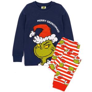 (グリンチ) The Grinch オフィシャル商品 キッズ・子供 クリスマス パジャマ 長袖 スリムフィット 上下セット NS654｜pertemba