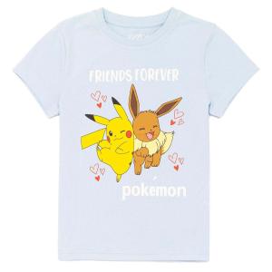 (ポケモン) Pokemon オフィシャル商品 キッズ・子供 ガールズ イーブイ ピカチュウ Tシャツ 半袖 トップス カット