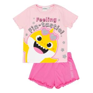 (ベイビーシャーク) Baby Shark オフィシャル商品 キッズ・子供 ガールズ Feeling Fin-Tastic パジャマ 半袖 半ズボン｜pertemba