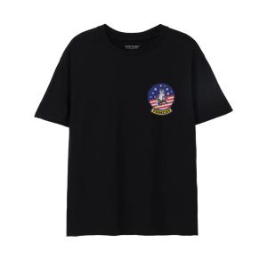 (トップガン) Top Gun オフィシャル商品 メンズ Tomcat Tシャツ アメリカ国旗 クラシック 半袖 トップス NS7873 (ブラ｜pertemba