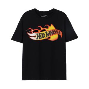 (ホットウィール) Hot Wheels オフィシャル商品 メンズ Flames Tシャツ ロゴ 半袖 トップス NS7926 (ブラック)｜pertemba