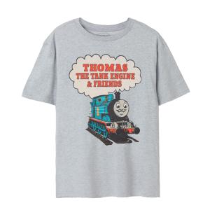 (きかんしゃトーマス) Thomas And Friends オフィシャル商品 メンズ ビンテージ風 Tシャツ 半袖 トップス NS8126 (グレ｜pertemba
