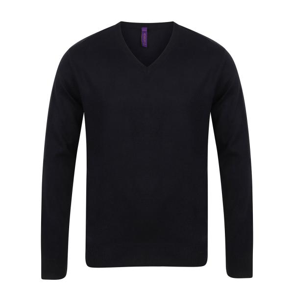 (ヘンブリー) Henbury メンズ コットン アクリル トレーナー Vネック 長袖 トップス P...