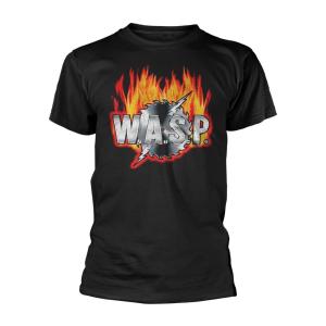 (ワスプ) W.A.S.P オフィシャル商品 ユニセックス Sawblade Tシャツ ロゴ 半袖 トップス PH2446 (ブラック)｜pertemba