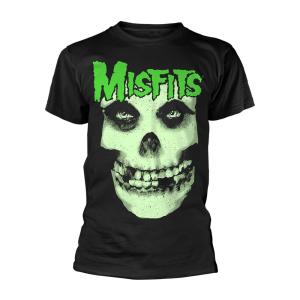 (ミスフィッツ) Misfits オフィシャル商品 ユニセックス Glow Jurek Skull Tシャツ 半袖 トップス PH351 (ブラック)｜pertemba