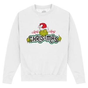 (グリンチ) The Grinch オフィシャル商品 ユニセックス Merry Christmas トレーナー 長袖 トップス PN136 (ホワイト)｜pertemba