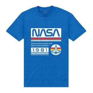 (ナサ) NASA オフィシャル商品 ユニセックス 1981 Tシャツ 半袖 トップス PN275 (ロイヤルブルー)｜pertemba