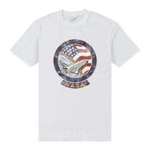 (ナサ) NASA オフィシャル商品 ユニセックス Faded Tシャツ 半袖 トップス PN590 (ホワイト)｜pertemba