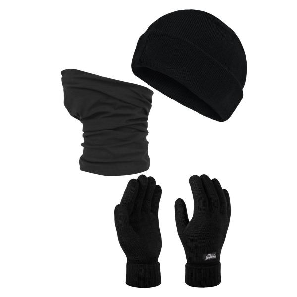 (レガッタ) Regatta メンズ スヌード 帽子 手袋 防寒 セット RG6145 (ブラック)