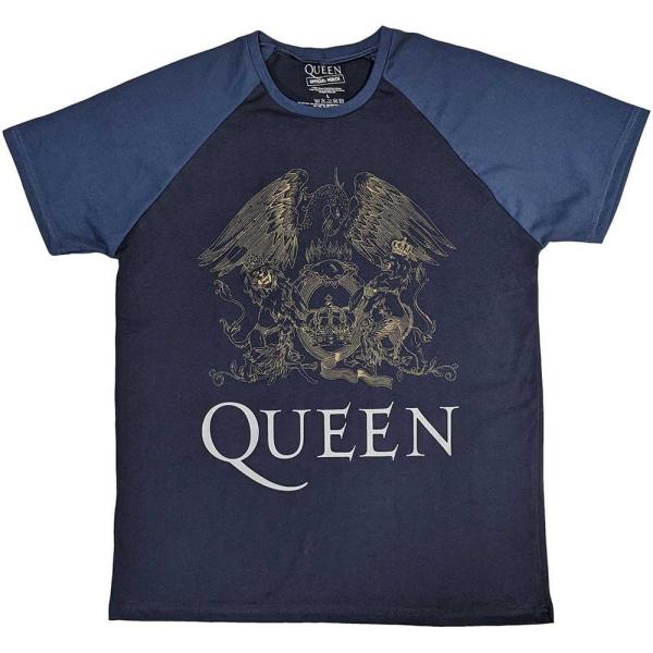 (クイーン) Queen オフィシャル商品 ユニセックス クレスト Tシャツ ラグラン 半袖 トップ...