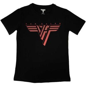 (ヴァン・ヘイレン) Van Halen オフィシャル商品 レディース Classic Tシャツ ロゴ 半袖 トップス RO10328 (ブラック/レ｜pertemba