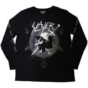 (スレイヤー) Slayer オフィシャル商品 ユニセックス Dagger Skull Tシャツ 長袖 トップス RO10666 (ブラック)｜pertemba