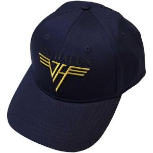 (ヴァン・ヘイレン) Van Halen オフィシャル商品 ユニセックス テキスト キャップ ロゴ 帽子 ハット RO10686 (ネイビ｜pertemba