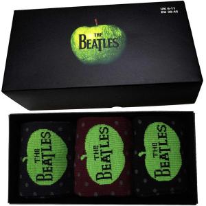 (ビートルズ) The Beatles オフィシャル商品 ユニセックス Apple & Spots 靴下 ソックス (3足組) RO10786 (ブラック/バーガ｜pertemba