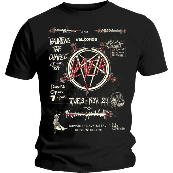 (スレイヤー) Slayer オフィシャル商品 ユニセックス Haunting 84 チラシ Tシャ...