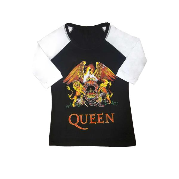 (クイーン) Queen オフィシャル商品 ユニセックス クラシック クレスト Tシャツ ラグラン ...