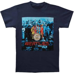 (ザ・ビートルズ) The Beatles オフィシャル商品 ユニセックス Sgt Pepper Tシャツ 半袖 トップス RO2099 (ネイビーブル