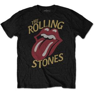 (ローリング・ストーンズ) The Rolling Stones オフィシャル商品 ユニセックス Typeface Tシャツ ビンテージ風 半袖 ト｜pertemba