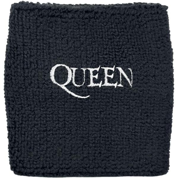 (クイーン) Queen オフィシャル商品 ロゴ リストバンド スエットバンド RO2539 (ブラ...