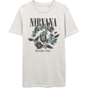 (ニルヴァーナ) Nirvana オフィシャル商品 ユニセックス Heart Shaped Box Tシャツ 半袖 トップス RO340 (ホワイト)