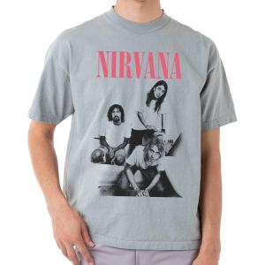 (ニルヴァーナ) Nirvana オフィシャル商品 ユニセックス Bathroom Tシャツ フォト 半袖 トップス RO358 (グレー)｜pertemba