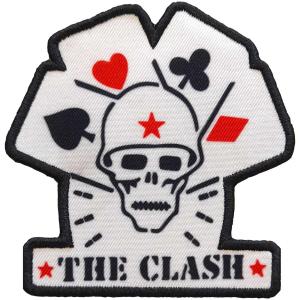 (The Clash) ザ・クラッシュ オフィシャル商品 Cards ワッペン アイロン接着 パッチ RO4126 (ブラック/レッド/ホワイ｜pertemba