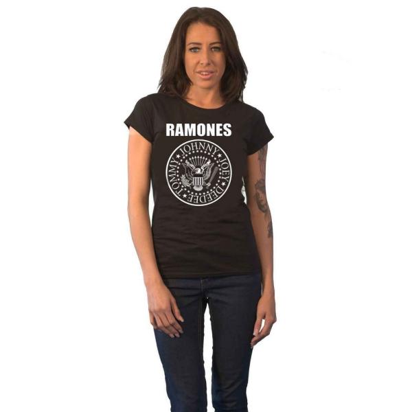 (ラモーンズ) Ramones オフィシャル商品 レディース Seal スキニー Tシャツ コットン...