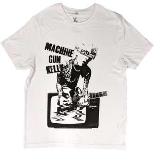(マシン・ガン・ケリー) Machine Gun Kelly オフィシャル商品 ユニセックス TV Warp Tシャツ コットン 半袖 トップス RO