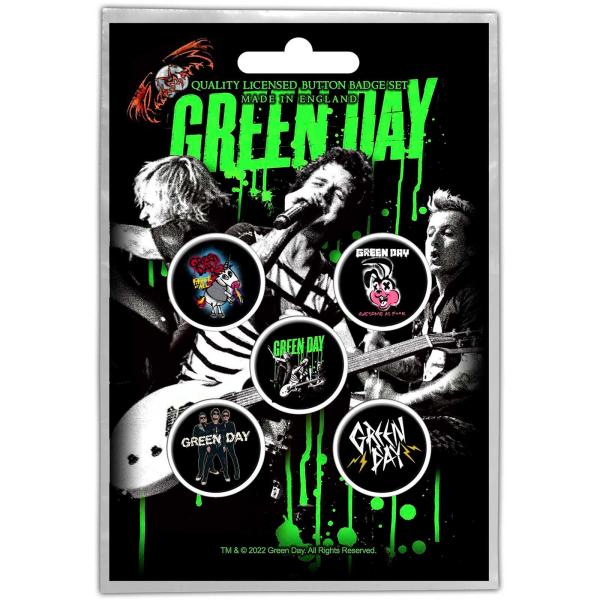 (グリーン・デイ) Green Day オフィシャル商品 Revolution バッジ セット (5...