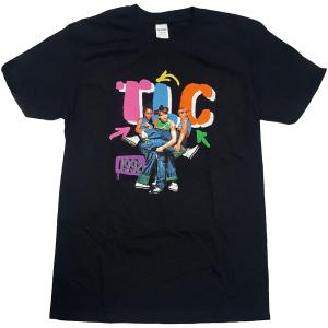 (ティーエルシー) TLC オフィシャル商品 ユニセックス Kicking Group Tシャツ コットン 半袖 トップス RO5415 (ブラッ