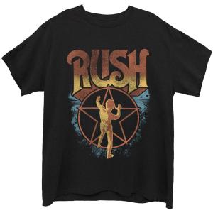 (ラッシュ) Rush オフィシャル商品 ユニセックス Starman Tシャツ コットン 半袖 トップス RO5436 (ブラック)｜pertemba