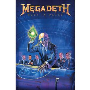 (メガデス) Megadeth オフィシャル商品 Rust In Peace テキスタイルポスター 布製 ポスター RO5458 (ブルー/ゴールド)