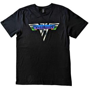 (ヴァン・ヘイレン) Van Halen オフィシャル商品 ユニセックス ロゴ Tシャツ コットン 半袖 トップス RO5479 (ブラッ