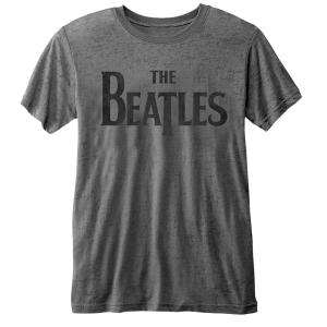 (ビートルズ) The Beatles オフィシャル商品 ユニセックス Drop T ロゴ Tシャツ 半袖 トップス RO5504 (チャコールグレ｜pertemba