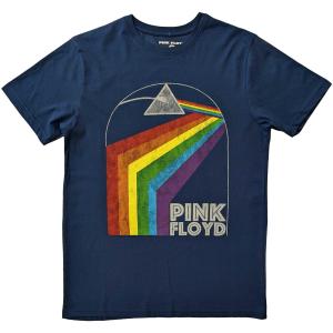 (ピンク・フロイド) Pink Floyd オフィシャル商品 ユニセックス Prism Arch Tシャツ 半袖 トップス RO5614 (デニムブル｜Pertemba