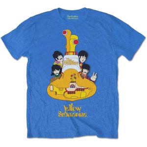 (ビートルズ) The Beatles オフィシャル商品 キッズ・子供 Yellow Submarine Tシャツ コットン 半袖 トップス RO5721 (ブル｜pertemba