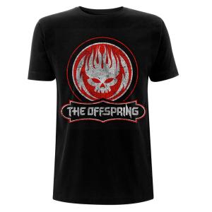 (オフスプリング) The Offspring オフィシャル商品 ユニセックス Distressed Skull Tシャツ 半袖 トップス RO695 (ブラック｜pertemba