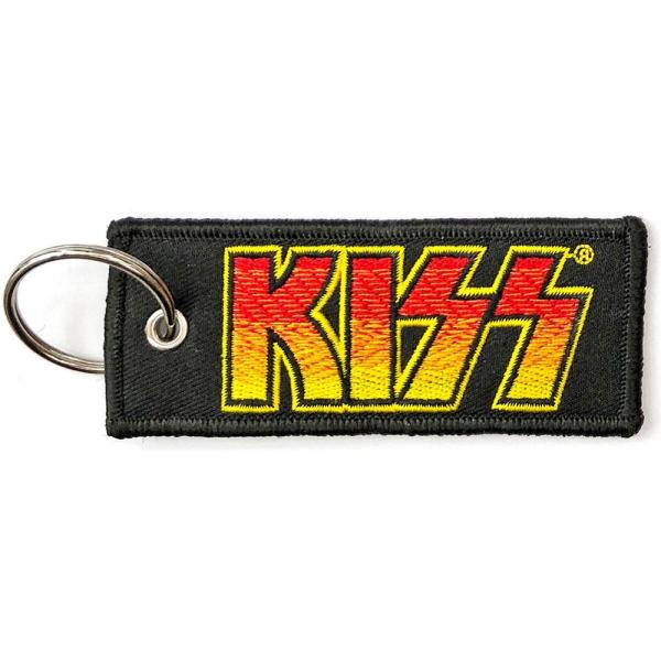 (キッス) Kiss オフィシャル商品 ダブルサイド パッチ キーリング ロゴ キーホルダー RO7...
